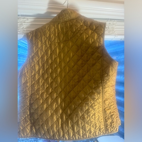 A fitted puff vest, gold in color. Very vibrant. - Picture 3 of 3